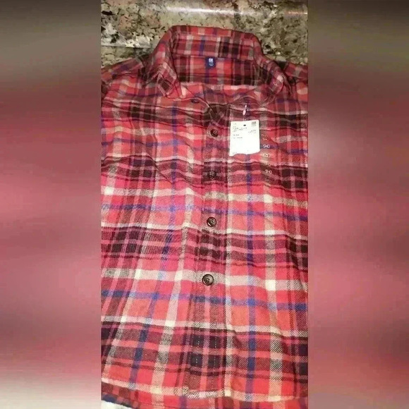 Uni qlo kids flannel checkered long sleeve print shirt. Size 7/8 new with tags - Picture 3 of 5